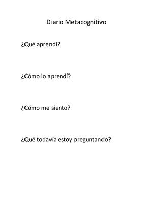 Diario Metacognitivo