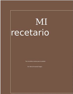 Recetario De La Anemia