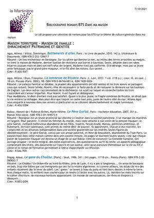 Bibliographie Bts 21 22 Dans ma maison