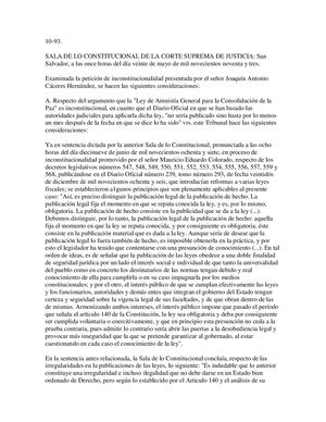 Ley De Amnistía General Para La Consolidación De LaPaz