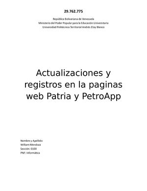 Registro Patria y PetroApp