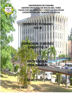 Derecho Romano 1 1 Semestre2022