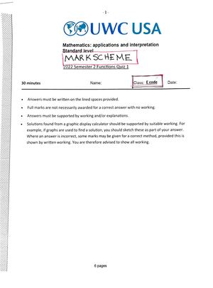 2022 Semester 2 Functions Quiz 1 E Code