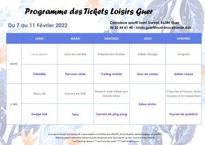 Tickets loisirs Guer