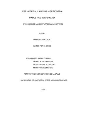 Ese Hospital La Divina Misericordia Trabajo Final De Informatica