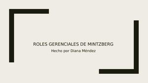 Roles Gerenciales De Mintzberg