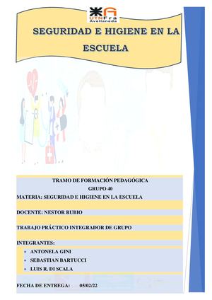 TP Seguridad e Higiene en la escuela