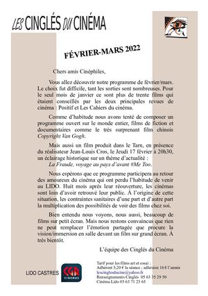 Les Cinglés du Cinéma février-mars 2022