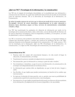 Qué Son las Tic, Características, tipos e importancia.