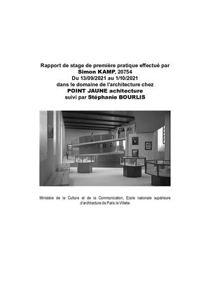 Rapport de stage POINT JAUNE Architecture