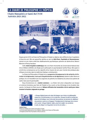 Brochure de présentation de la Chaire de Philosophie