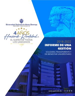 Memoria De Gestión Uasd 2018 2022