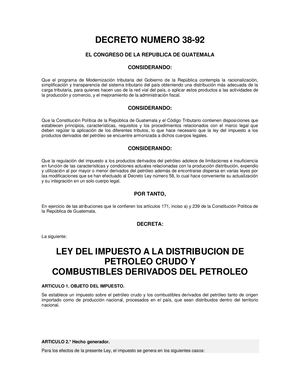 LEY DEL IMPUESTO A LA DISTRIBUCION DE PETROLEO