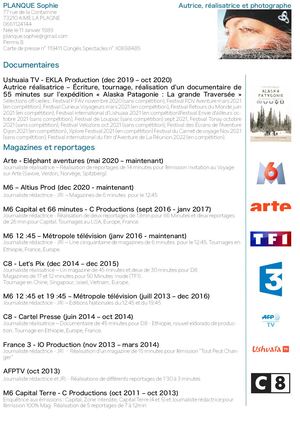 CV Sophie Planque