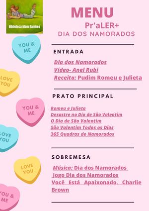 Menu A Ler- Dia dos namorados