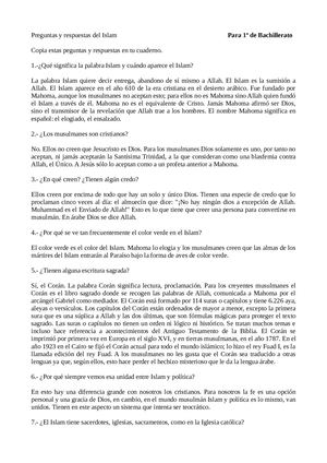 Preguntas Y Respuestas Del Islam