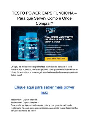 TESTO POWER CAPS FUNCIONA – Para que Serve? Como e Onde Comprar?