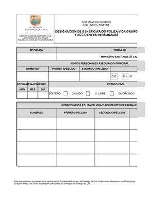 Formato de póliza descargable