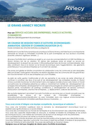 Chargé(e) De Mission Parcs D’activités éConomiques 130322