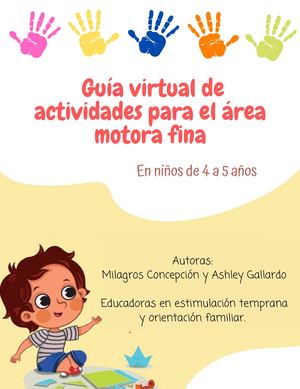 Guía De Actividades De Estimulación Temprana Para Desarrollar Motora Fina Niños De 4 A 5 Años (1)