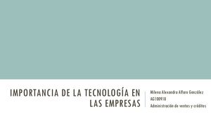 Importancia De La Tecnología En Las Empresas