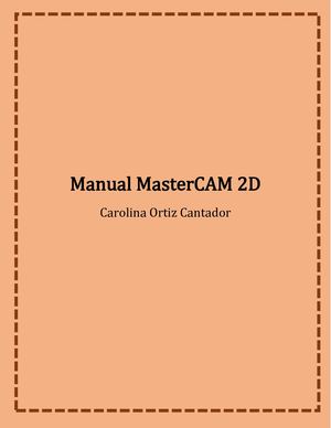 MANUAL MasterCAM 2D