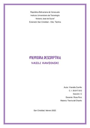 Memoria Descriptiva Vasili Kandinski Vianella Carrillo