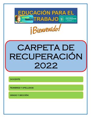Carpeta De Recuperación Primer Año