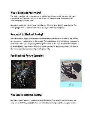 Why Is Blackout Poetry Art