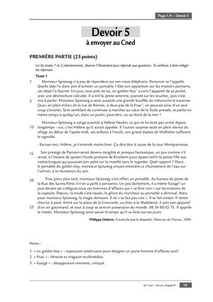 Francais 3emes Devoir 5