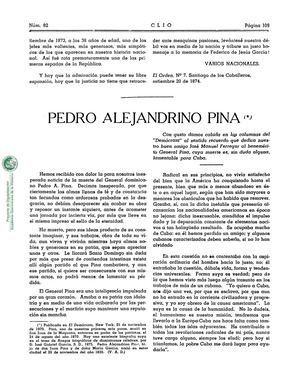 Necrología, Pedro Alejandrino Pina (Periódico El Demócrata de Nueva York)