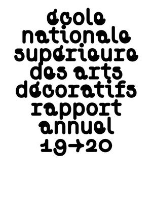 Rapport d'activité École des Arts Décoratifs 2019-2020