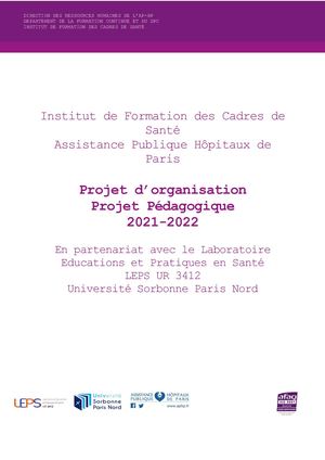 Projet Pedagogique Ifcs Aphp - 2021-2022
