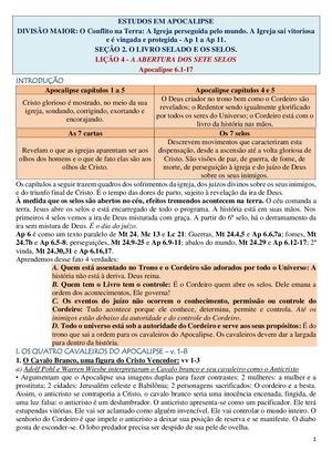 Estudo 4 -Ap 6 1 17 - A Abertura Dos 7 Selos - Rev Hernandes