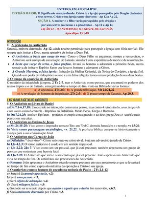 Estudo 13 -Ap 13 1 18 - O Anticristo, O Agente De Satanás - Rev Hernandes
