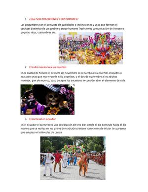 Qué Son Tradiciones Y Costumbres