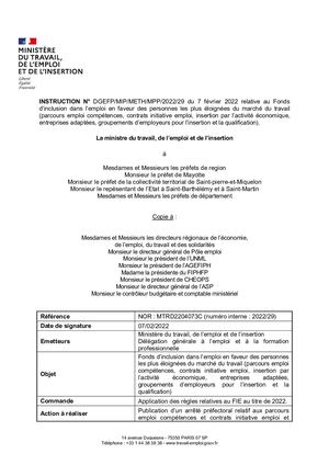 Instruction Fie Du 7 02 2022