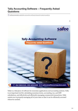 Saifeecomputers Com Tally Accounting Software Frequently Asked Questions