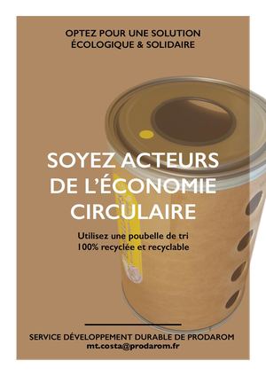 Fûts kraft transformés en poubelles de tri