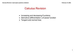 Calculus Revision Derivative Past Paper Questions A Code