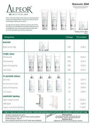 Fr Tarif Alpéor 2021