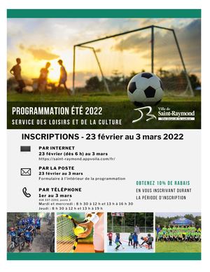 Programmation des loisirs été 2022
