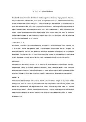 2°9° Y 2°10° Cuentos Fantásticos