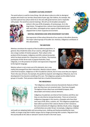 ECUADOR´S CUTURAL DIVERSITY