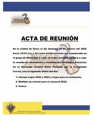 Acta De Reunion 13feb22
