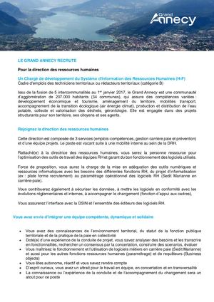 Chargé Développement Système D'information Rh 170322