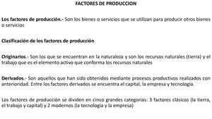 Factores De Producción