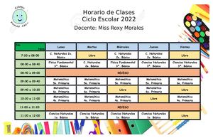 Horario PERSONAL MISS ROXY