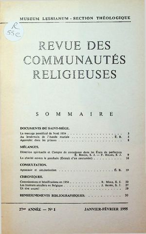 Revue des Communautés Religieuses 1955-1