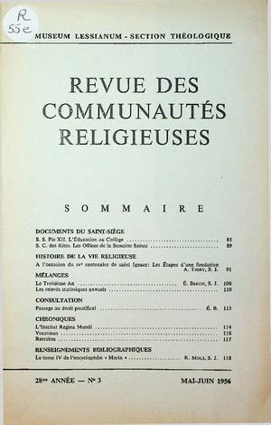 Revue des Communautés Religieuses 1956-3